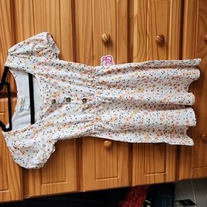 Short sleeve little girls floral dress size 8
